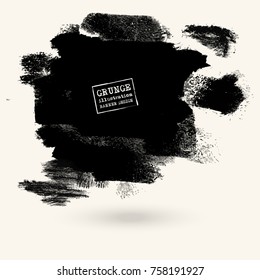 Vector black gray color brush strokes. Watercolor monochrome Grunge isolated elements. Smoke brushes for your design. Freehand. Ink splash. Acrylic stamp. Vector illustration
