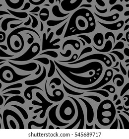 Vector black and gray damask lace floral ornament. Delicate intricate decorated for wedding ceremonies, anniversary, party, events.