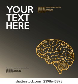 Vector black and gray gradient background in EPS format which is suitable for the background of social media information advertising posts with the theme of human brain intelligence, intelligent ideas