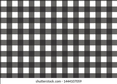 Vector black gray and white Gingham check pattern design illustration for fabric printing