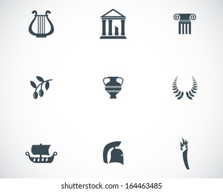 Vector black greece icons set