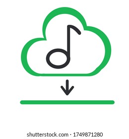 Vector Black And Green Cloud Icon Isolated