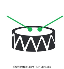 Vektor-Schwarz-Grün-Trommelsymbol einzeln