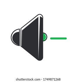 Vector Black And Green Sound Icon Isolated