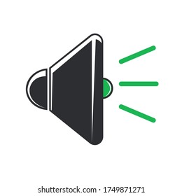 Vector Black And Green Sound Icon Isolated