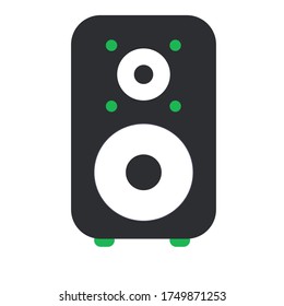 Vector Black And Green Speaker Icon Isolated