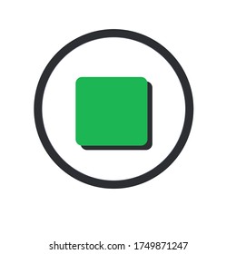 Vektor-Schwarz-Grün-Stopp-Symbol einzeln
