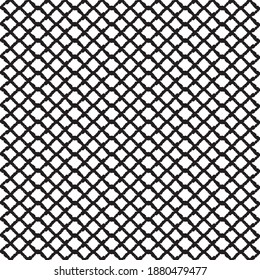 Vector seamless pattern, black thin wavy lines on white backdrop