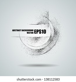Vector black grunge banner. Abstract background