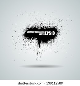 Vector black grunge banner with ink splashes