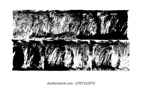 Schwarze Rollentextur einzeln auf weißem Hintergrund. Freihandeinschub. Black Friday Verkauf Banner Hintergrund. Grunge Pinselstrich. Handgezeichnetes künstlerisches Element mit strukturierten Kanten. Vektorgrafik, EPS 10.