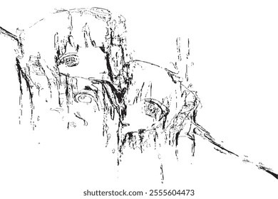 vector black grunge brush strokes ink paint isolated on white background
