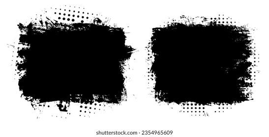 Vector black grunge dirty banners.