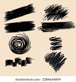 vector black grunge marker banner vector scribble set