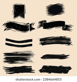 vector black grunge marker banner vector scribble set