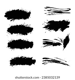 Vector Black Grunge Marker Banners and Scribbles