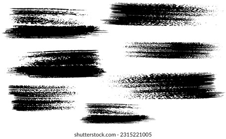 Pancarta de pincel de pintura de grunge negro vectorial. La tinta negra se rompe. Grunge salpicaduras. Antecedentes abstractos. Pancartas de texto de Grunge
