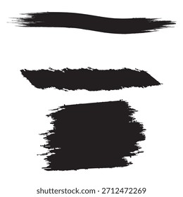 Vector negro grunge pinceladas de pincel y Elementos de borde salpicado de tinta sobre un fondo de textura sucia