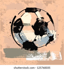 vector black grunge soccer ball on background