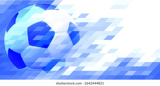 vector black grunge soccer ball on white and blue
