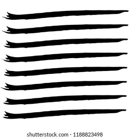 Vector . Black grunge strips made in ink.