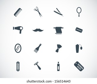 Vector Black Hair And  Icons Set