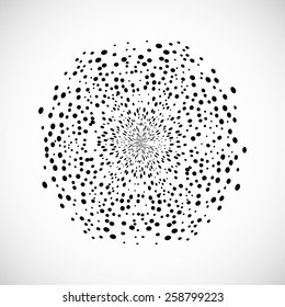 Vector Black Halftone Dots Background Circular for your Design . 