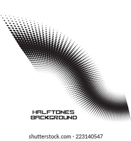 Vector Black Halftone Dots Isolated on White Background . 