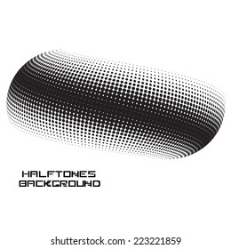 Vector Black Halftone Dots Isolated on White Background . 