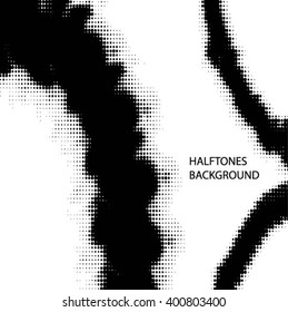 Vector Black Halftone Dots Isolated on White Background 