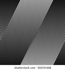 Vector Black Halftone Line Transition Abstract Wallpaper Pattern. Seamless Black Irregular Lines Background.