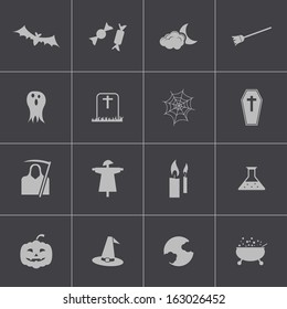 Vector black  halloween icons set