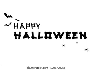 Vector Black halloween text banner