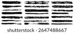 Vector black hand drawn brush scrawl pen texture marker scratch stroke shape set. Graphic doodle simple paper set.