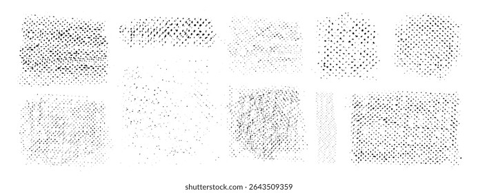 Vector black hand drawn brush stroke, brush, line or texture. Dirty artistic design element, box, frame or background  for text. Halftone texture. Grunge rough edges. 
