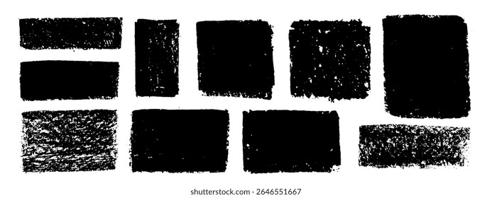 Vector black hand drawn brush stroke, brush, line or texture. Dirty artistic design element, box, frame or background  for text. Halftone texture. Grunge rough edges. Old wall. Grainy backdrop.