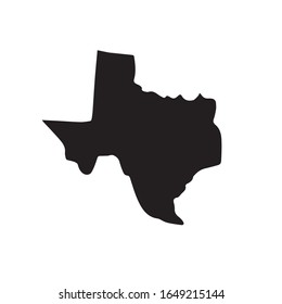 Silueta de mapa de estado de Texas dibujada a mano negra aislada en fondo blanco