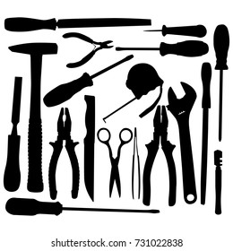 Vector Black Hand Tool Pictograms