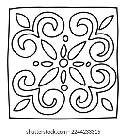 Un vector formas abstractas dibujadas a mano en negro aisladas en un fondo blanco