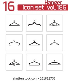 Vector black hanger icons set