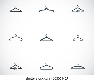 Vector black hanger icons set