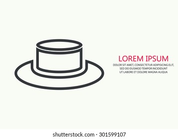Vector of black hat symbol or icon