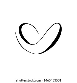Vector black heart sign. Icon on white background. Illustration romantic symbol linked, join, love, passion and wedding. Template for t shirt, card, poster. Design flat element of valentine day
