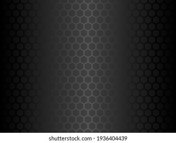 Vector black hex pattern on dark background. Wallpaper seamless texture. Premium silk hexagonal cloth design. Web page fill