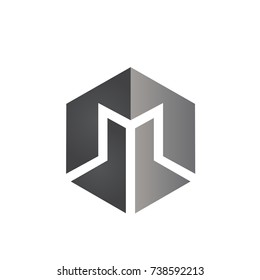 Vector Black Hexagon Initial M Logo