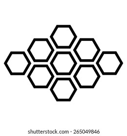 vector black hexagonal icon on white background. eps 10