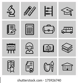 Vector Black Higher Education Icons