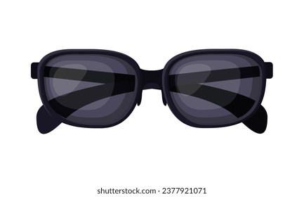 Vector black hipster sunglasses on white background.