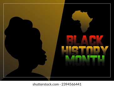 Vector black history month template design celebrated annually in February.