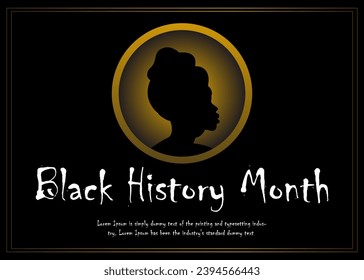 Vector black history month template design celebrated annually in February.